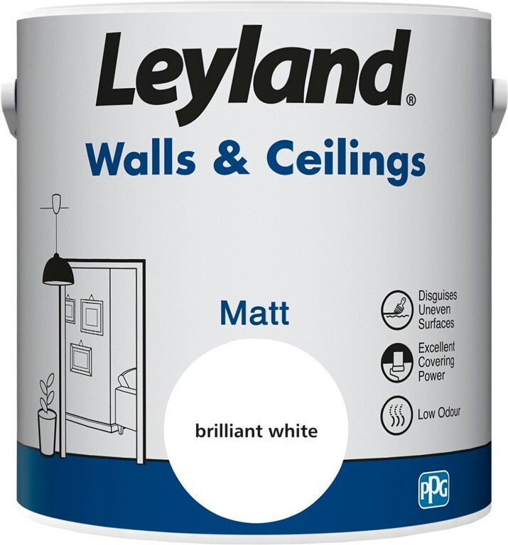 leyland walls and ceilings white 2.5 litre 102789
