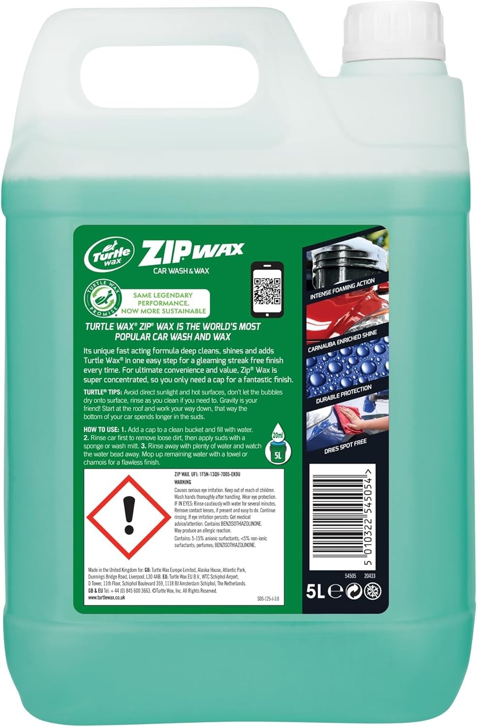 Turtle Wax Zip Wax Car Wash & Wax 5 litre