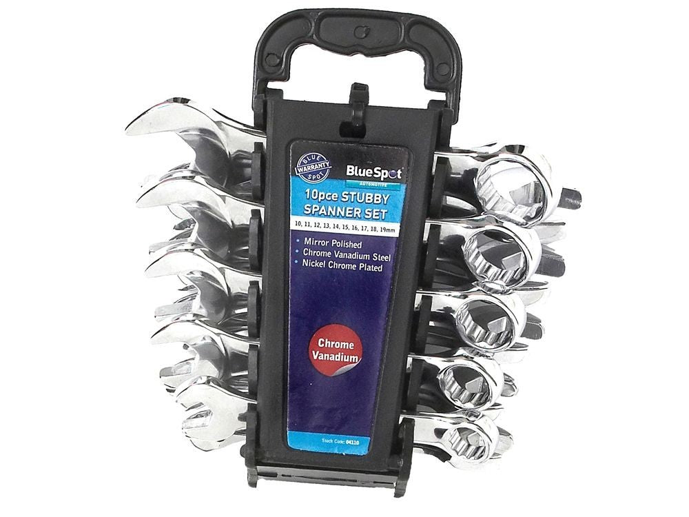 Spanner Wrench Set. Short Stubby Combination Metric Spanners 10-19mm 04110