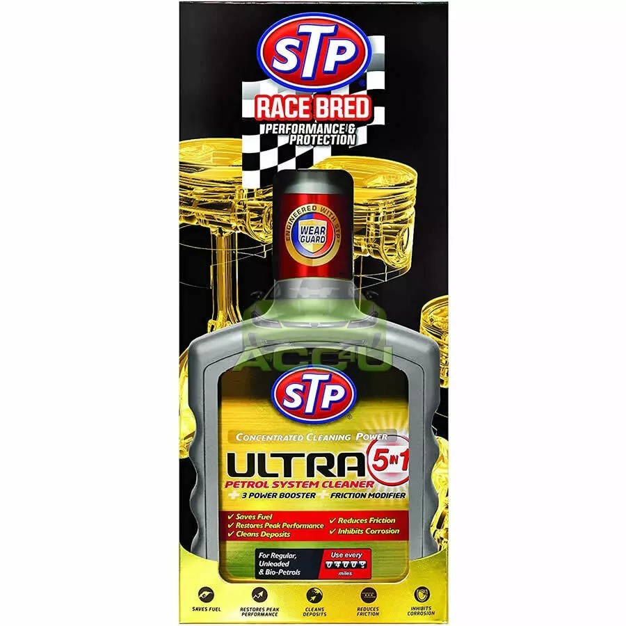 STP Ultra 5in1 Car PETROL Engine Fuel System Cleaner Power Booster Treatment