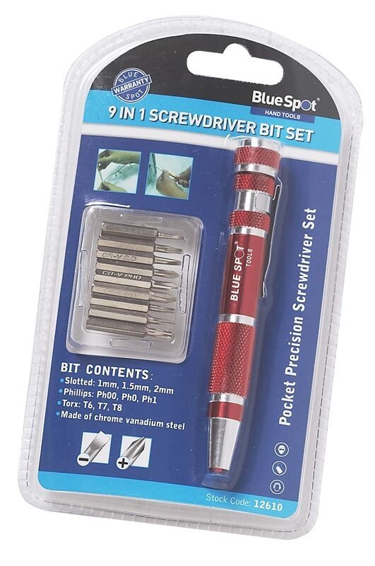 Blue Spot Tools 9 In 1 Precision Screwdriver 12610