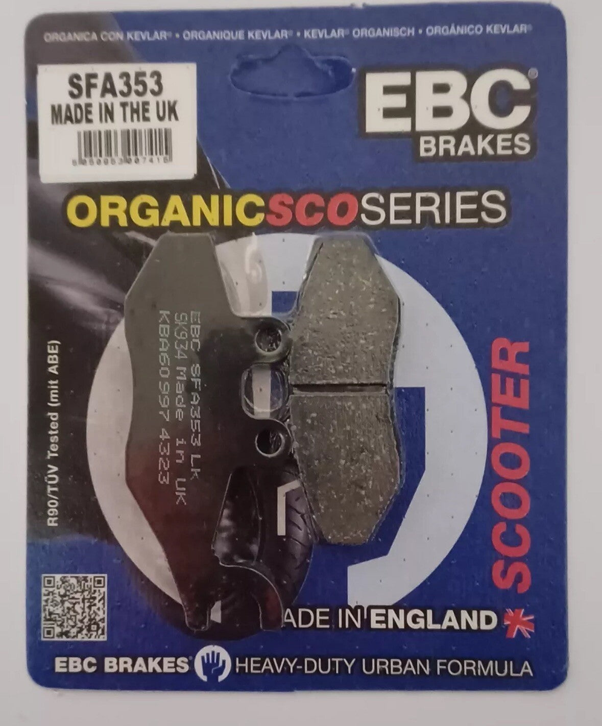 EBC Organic FRONT Disc Brake Pads (1 Set) Fits PIAGGIO FLY 125 (2005 to 2015)