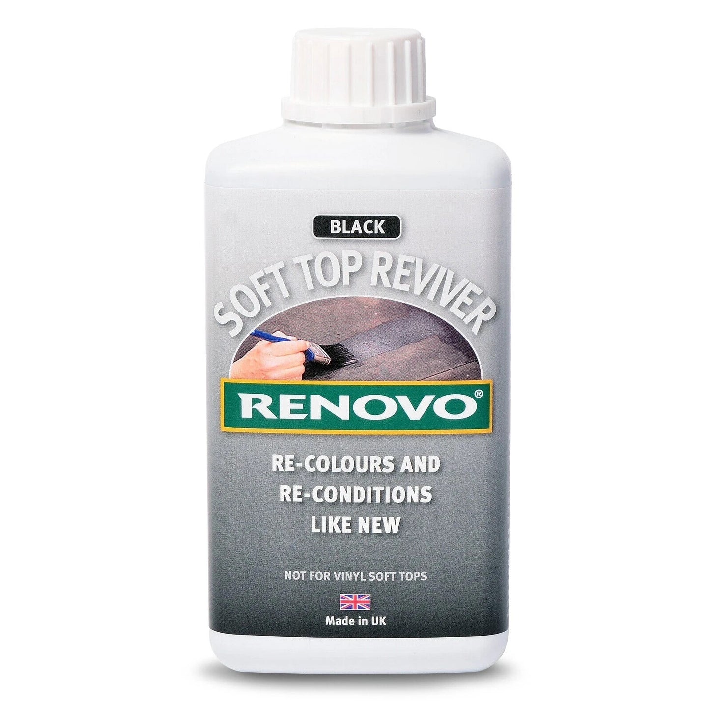 Renovo - Soft Top Reviver - Black 500ML- Re-colours Re-Conditions Roof Material