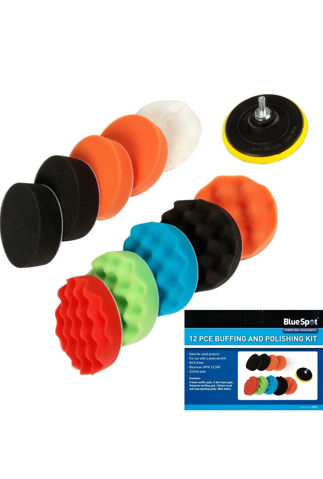 12pc Buffing Polishing Mop Wheel Pad Set For Grinder And Drill 19035