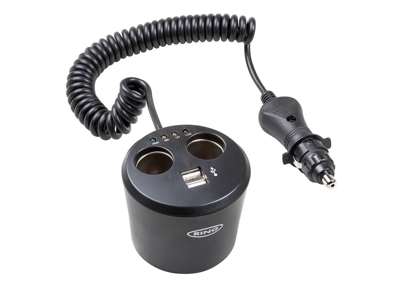 Ring RMS10 12V 120W In Car lighter Twin Can Multisocket Twin USB Sockets Single