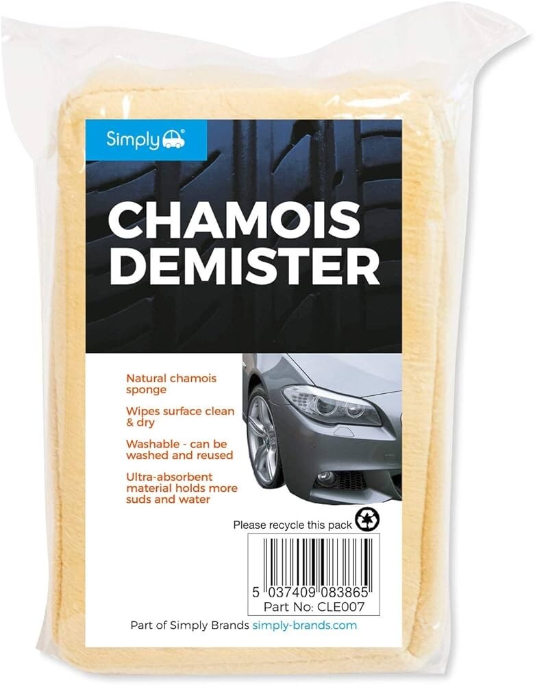 Simply CLE007 Car Wash Clean and Dry Natural Chamois Sponge, Cream, One Size