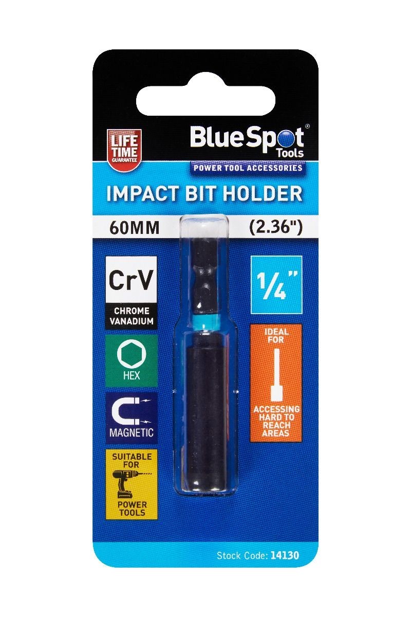 Bluespot 60mm Impact Hex Shank Magnetic Bit Holder Drill Attachment 1/4" 14130