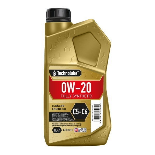 Technolube Fully Synthetic 0W-20 C5/C6 1ltr for Petrol and Diesel Engines AFE001
