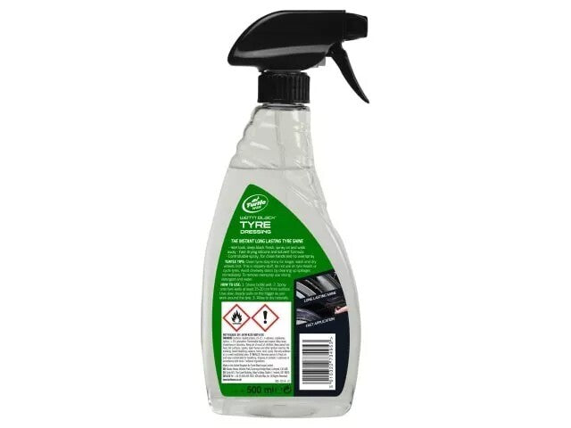 Turtle Wax Wet 'n' Black Tyre Dressing 500ml Deep Black Tyre Shine Tyre Cleaning