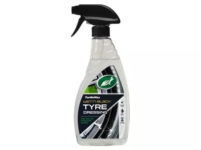 Turtle Wax Wet 'n' Black Tyre Dressing 500ml Deep Black Tyre Shine Tyre Cleaning