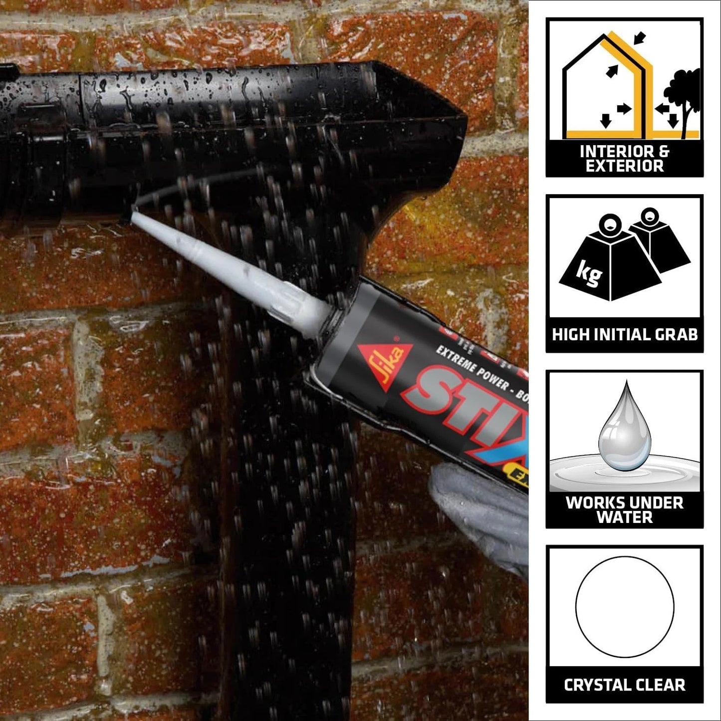 Sika Stixall- Black – Extreme Power Sealant And Adhesive – Waterproof – 290 ml