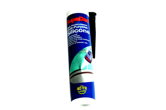 SupaDec black Multi Purpose Silicone Sealant Waterproof  300ml 365330