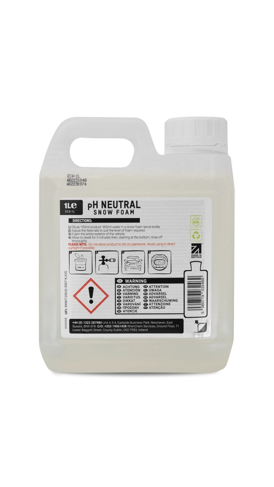 ValetPro pH Neutral, Proffesional Snow Foam for Lance & Pump Sprayer 1L EC4-1L
