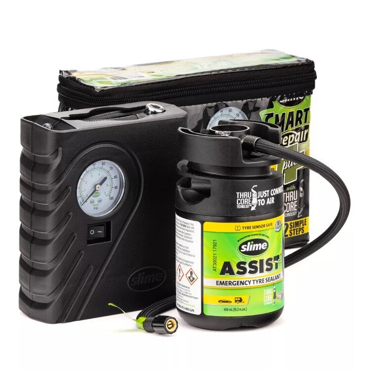 Slime Smart Repair Plus - Emergency Flat Tyre Repair Kit - Cars, Bikes, Trailers