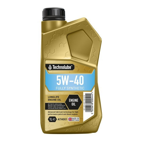 Technolube 5W 40 Fully Synthetic 1 litre Long Life Engine Oil ATF001