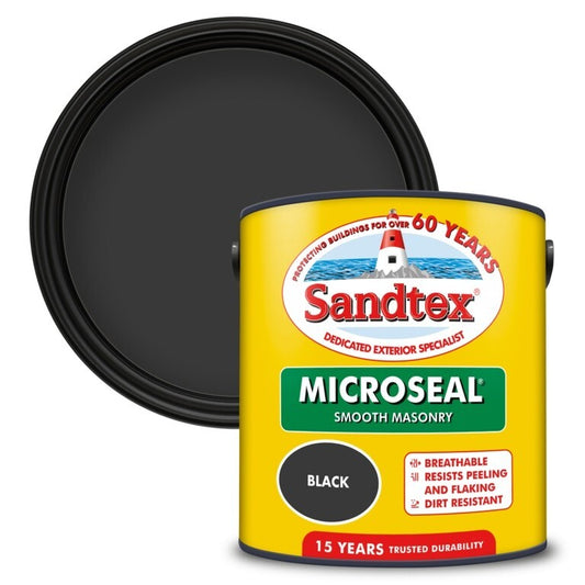 Sandtex Ultra Smooth Black Masonry Paint - 2.5L 348870