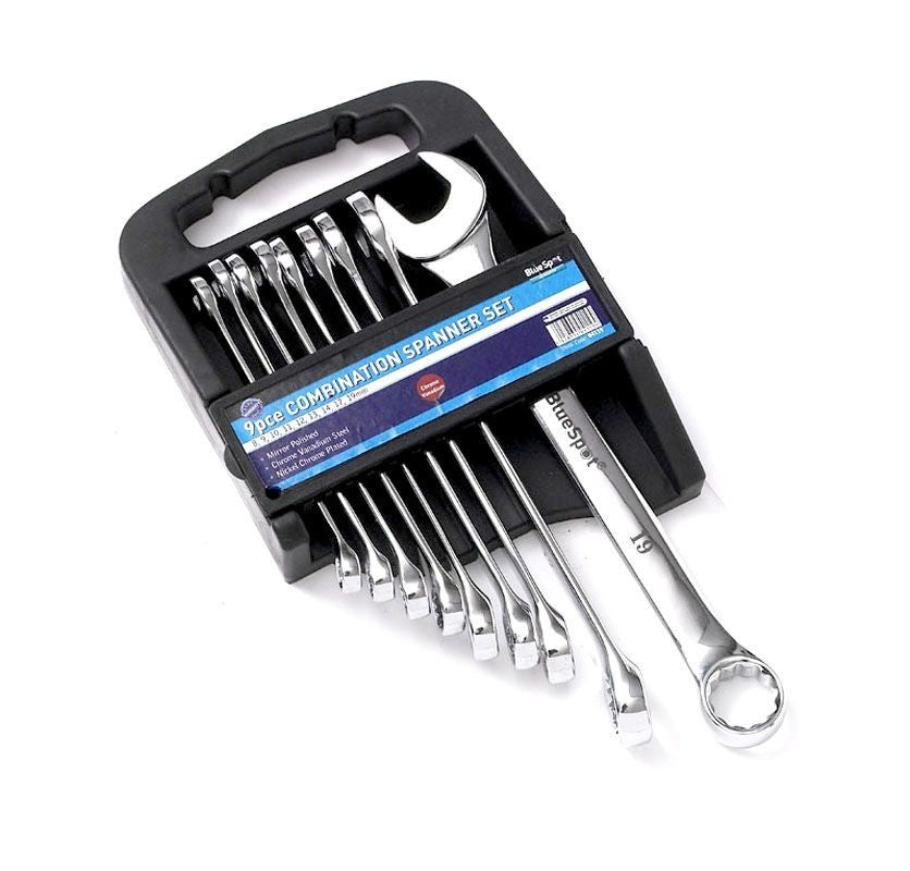 Metric Combination Spanner Set Chrome Vanadium Wrench 9pc 04119