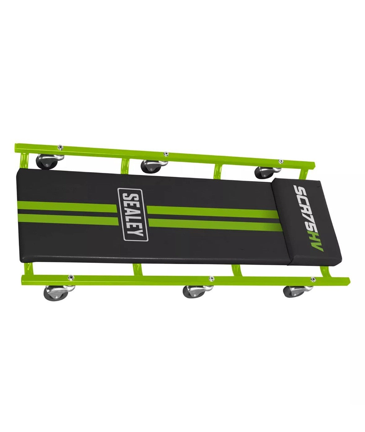 Sealey 36" Deluxe American-Style Creeper with Steel Frame & 6 Wheels - Hi-Vis Gr