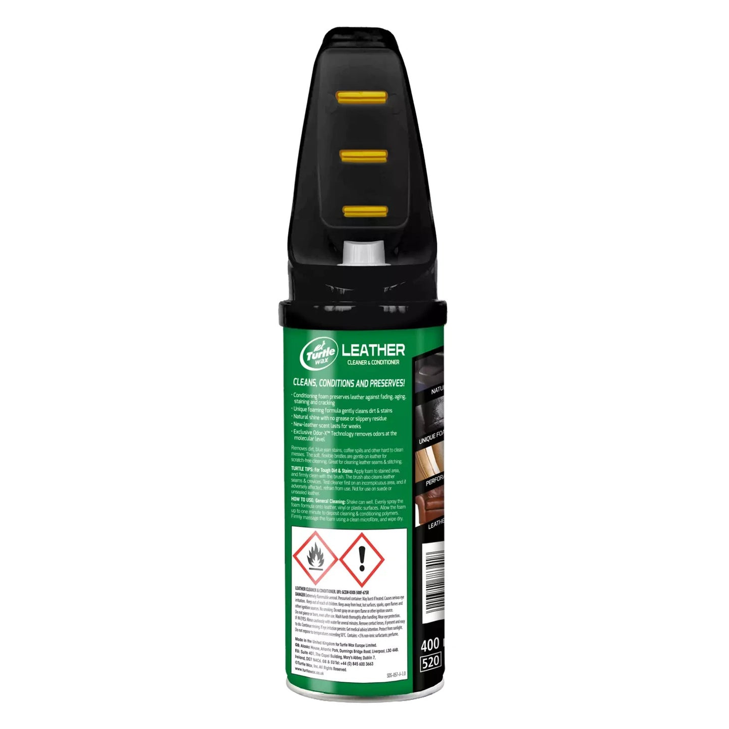 Turtle Wax Power Out Car Interior Leather Cleaner, Conditioner & Preserves 400ml