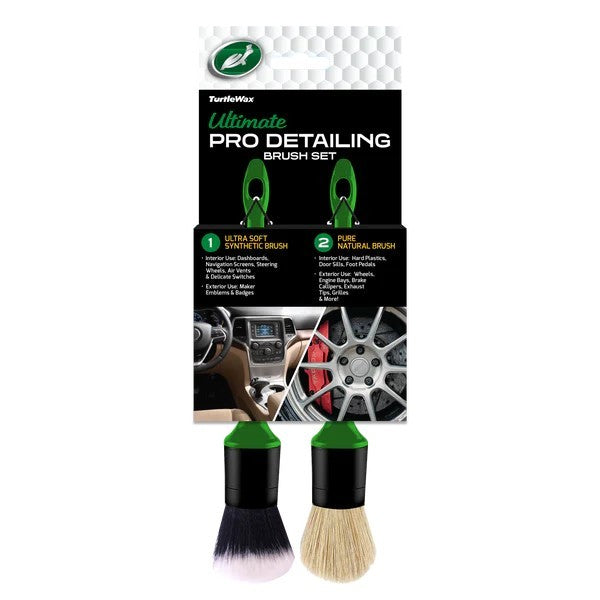 Turtle Wax Ultimate Pro detailing Brush Set, Ultra Soft, 1 Synthetic & 1 natural