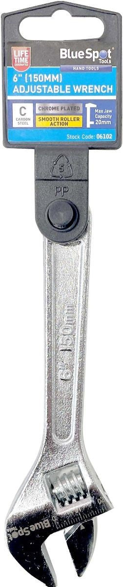 BlueSpot Adjustable Spanner Extra Long Large Handle Drop Forged Wrench 6" 06102