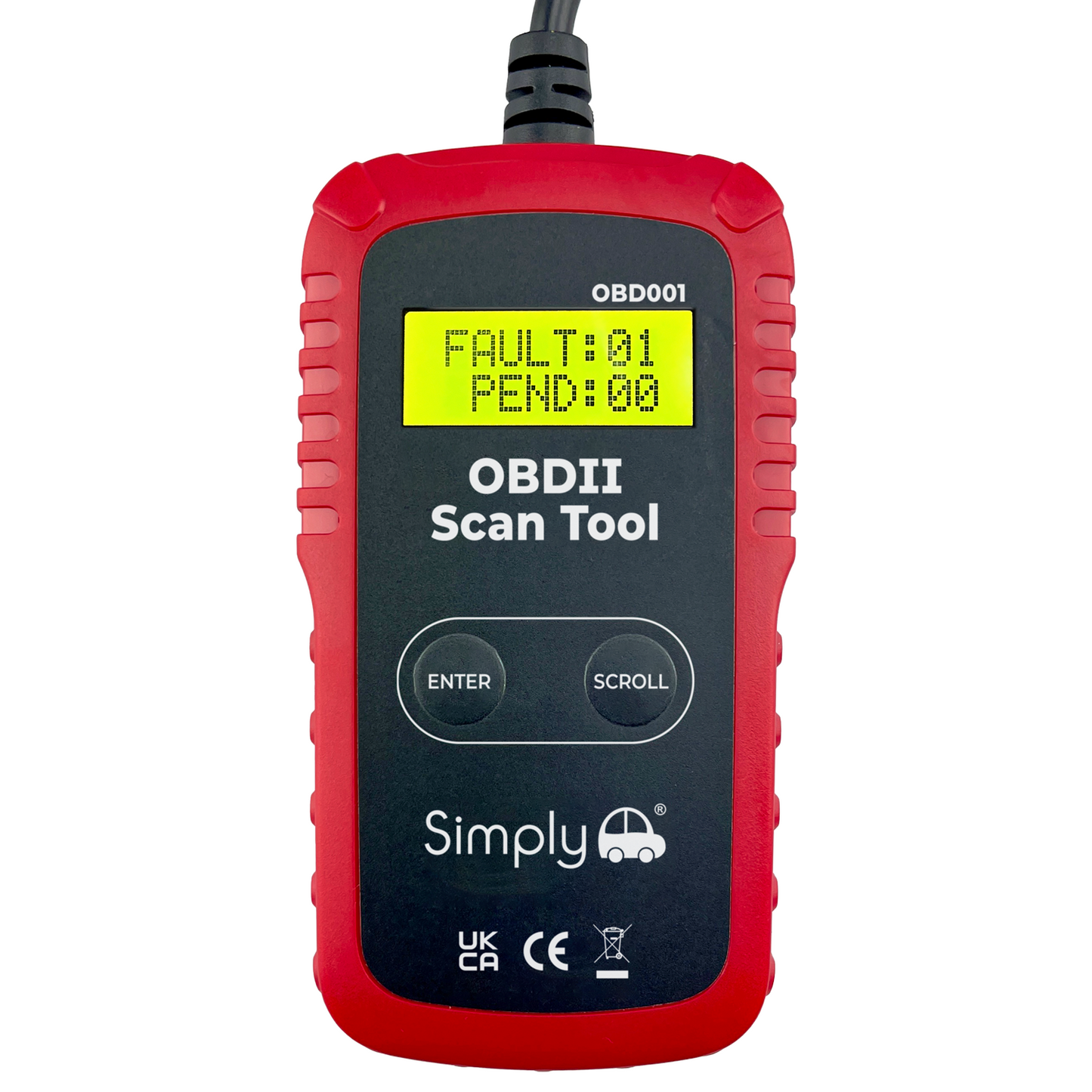 Vehicle Diagnostic Code Reader Car Fault Scan Tool LCD Display OBDII Compliant