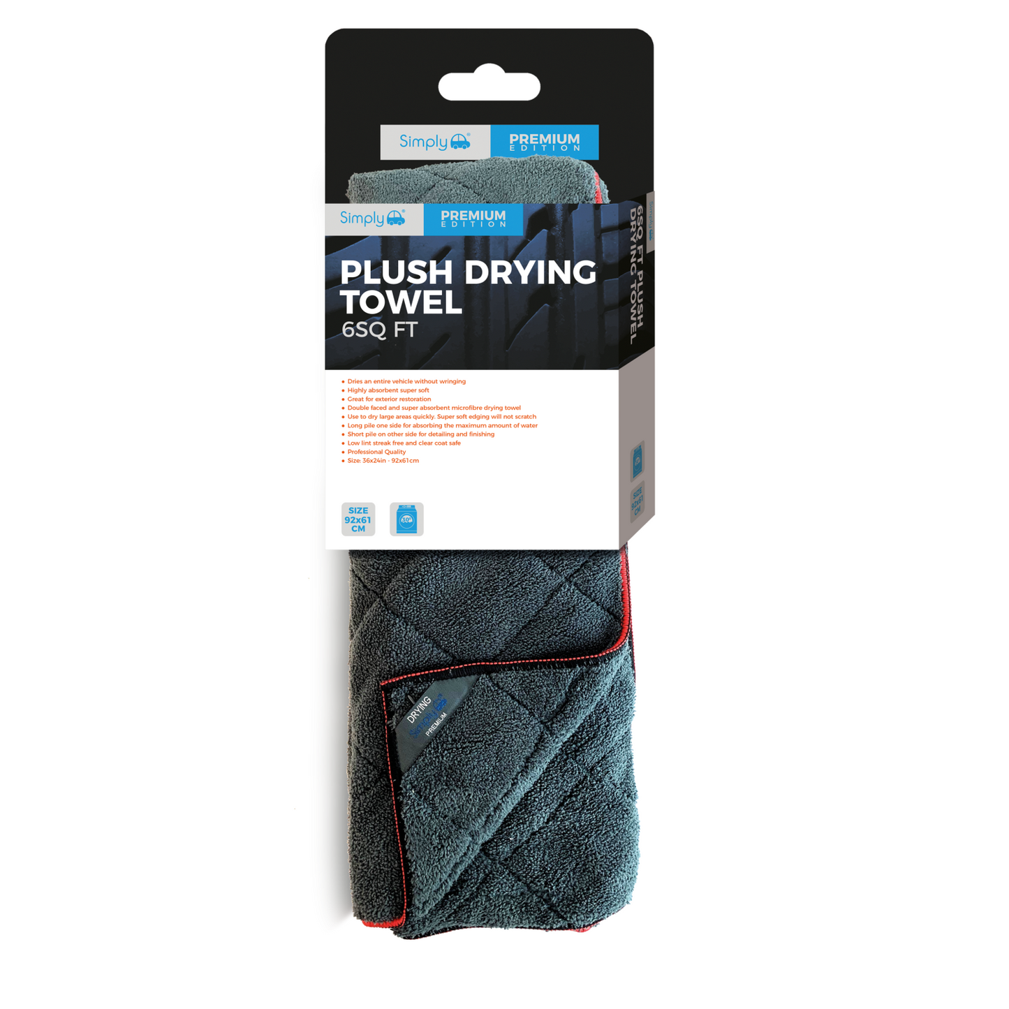 Award Winning Premium Quality Mega Large Simply Drying Car Wash Towel 6ft Square
