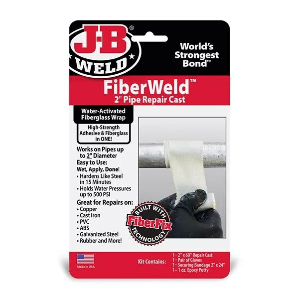 JB Weld 38260UK Fibre Weld Wrap Pro 2" Pipe Repair Cast High Strength Adhesive