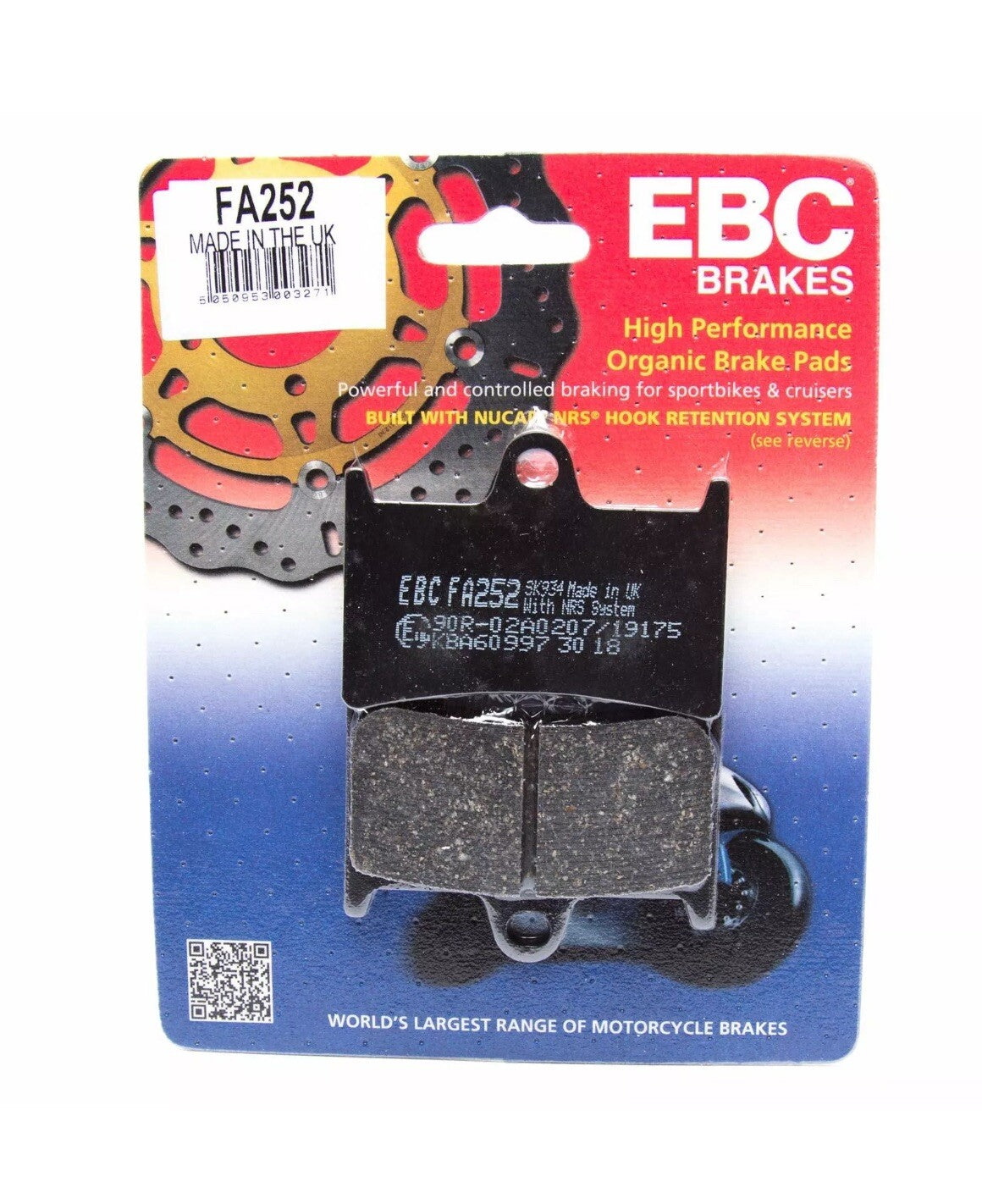 EBC FA252 Organic Brake Pads for Yamaha YZF 600 R Thundercat 96-03