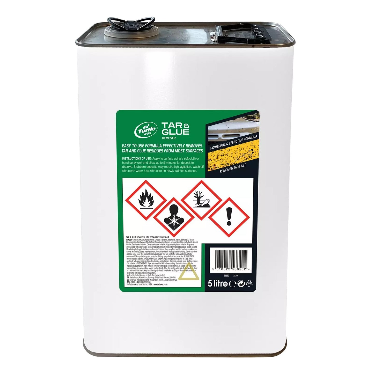 Turtle Wax Tar & Glue Pro Valeting 5L, Removes Tar, Glue, Oil, Wax & Tree Sap