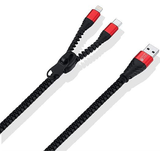 2 in 1 Zipper Charging Cable - Type-C