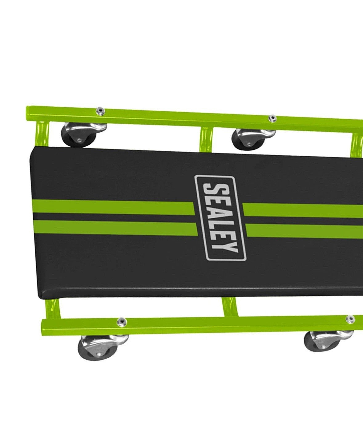 Sealey 36" Deluxe American-Style Creeper with Steel Frame & 6 Wheels - Hi-Vis Gr