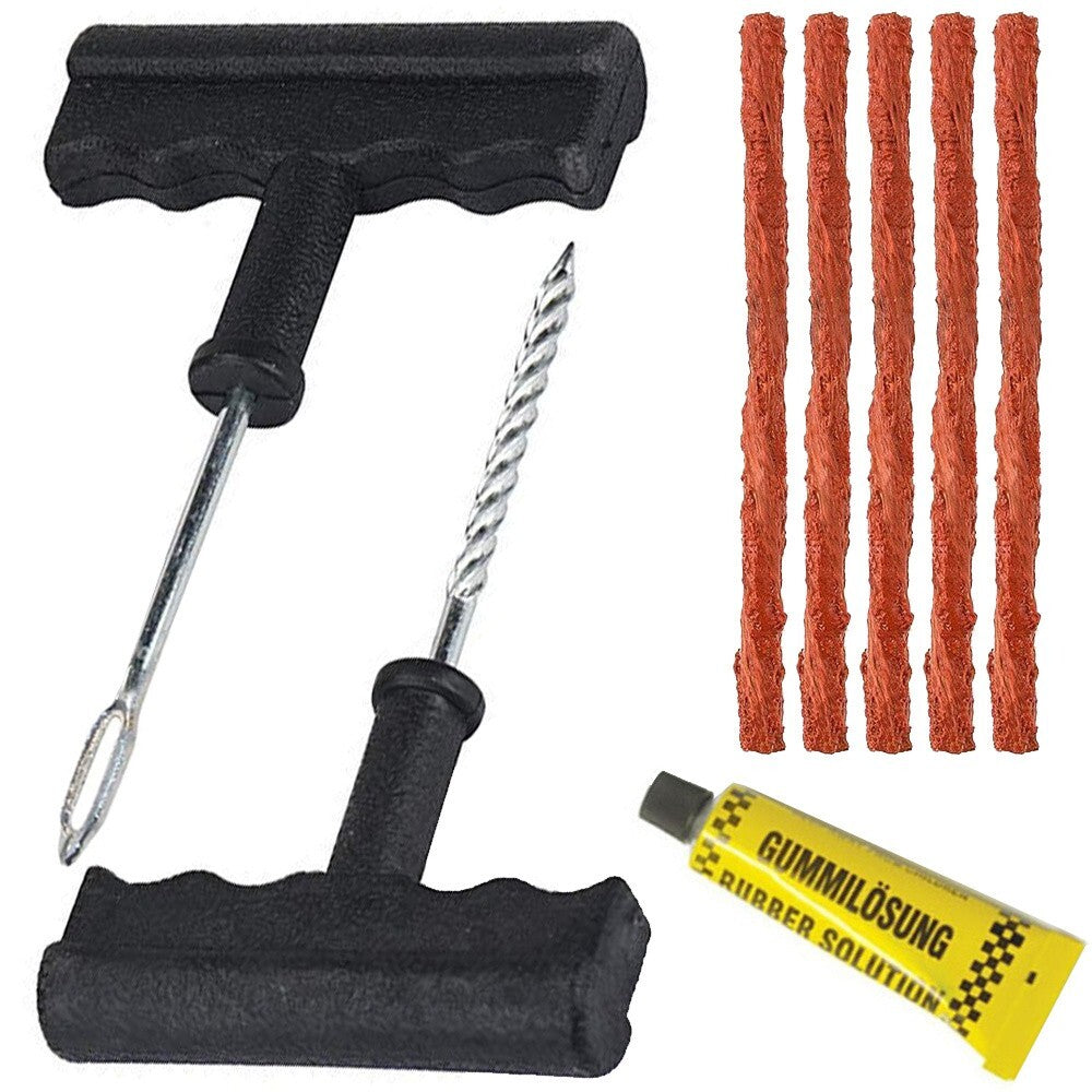 Tyre Puncture Repair Kit Tire Tool Plug Emergency UK Motorcycle Car Van Tubeless