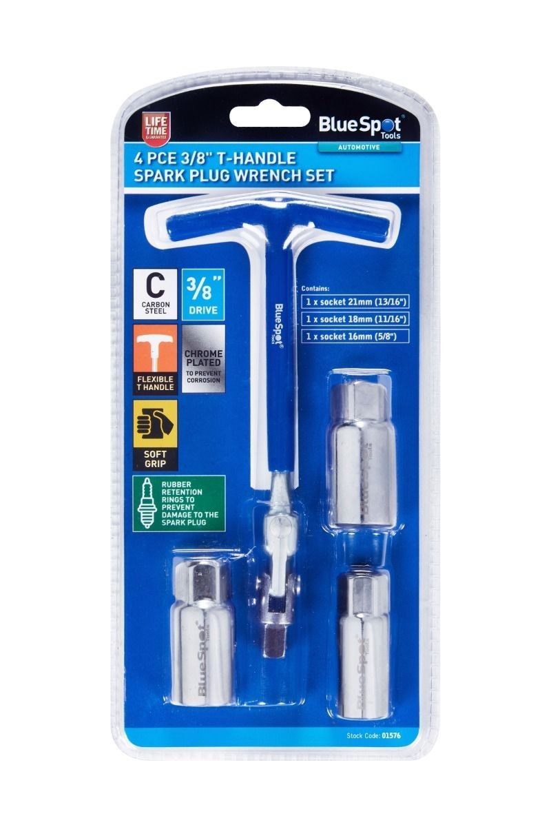 4pc 3/8" Spark Plug Square Metric Socket Universal Link Set 16 18 21mm 01576