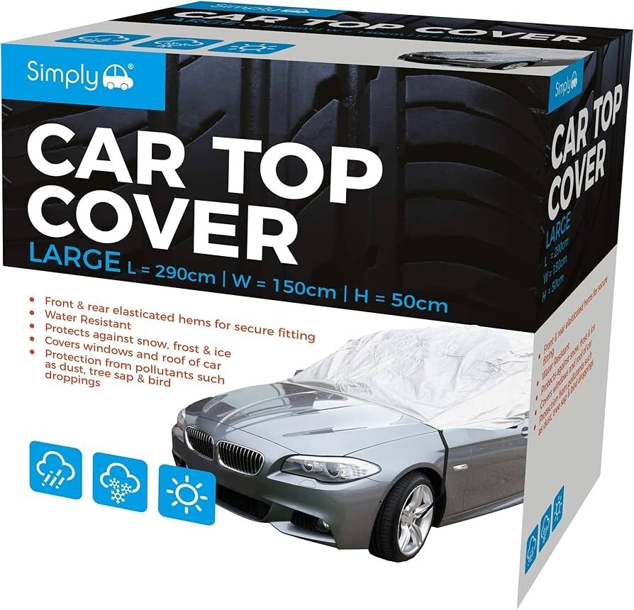 Simply Water Rain UV Sun Frost Resistant Fully Breathable Car Top Cover - Large