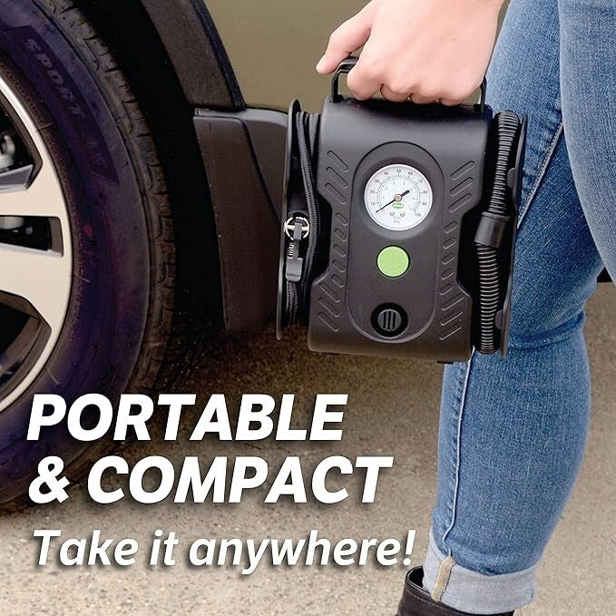 Slime Tyre Inflator Pump Multi-Purpose Ideal for Tyres, Mattresses & Inflatables