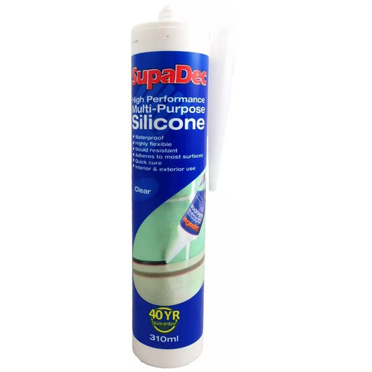 SupaDec clear Multi Purpose Silicone Sealant Waterproof 300ml 696867
