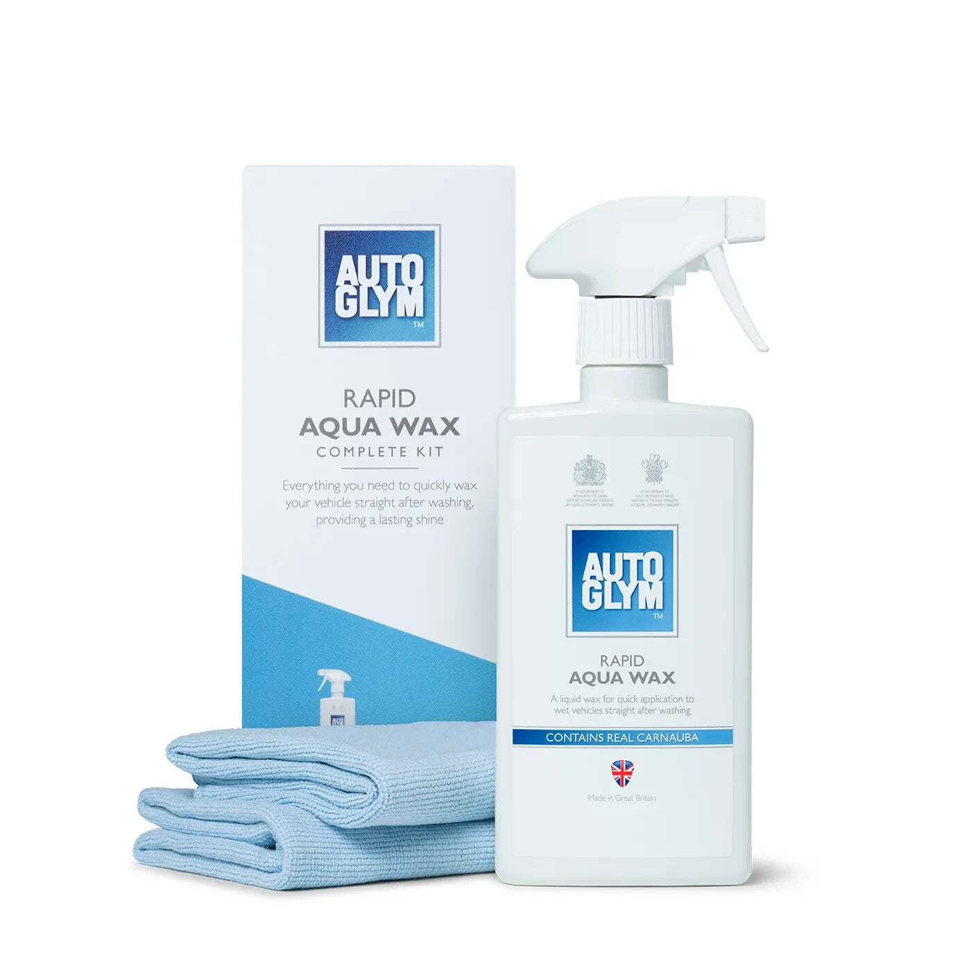 AUTOGLYM Rapid Aqua Wax Complete Kit Carnauba Spray Wax FREE MICROFIBRE CLOTHS