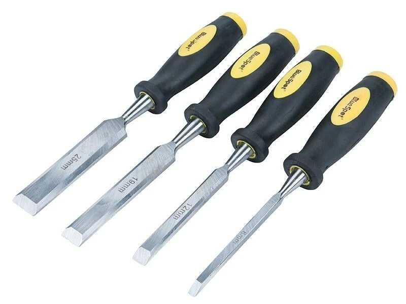 BlueSpot Tools - Chisel Set Double Colour Handle Set of 4: 6, 12, 19 & 25mm