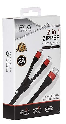 2 in 1 Zipper Charging Cable - Type-C