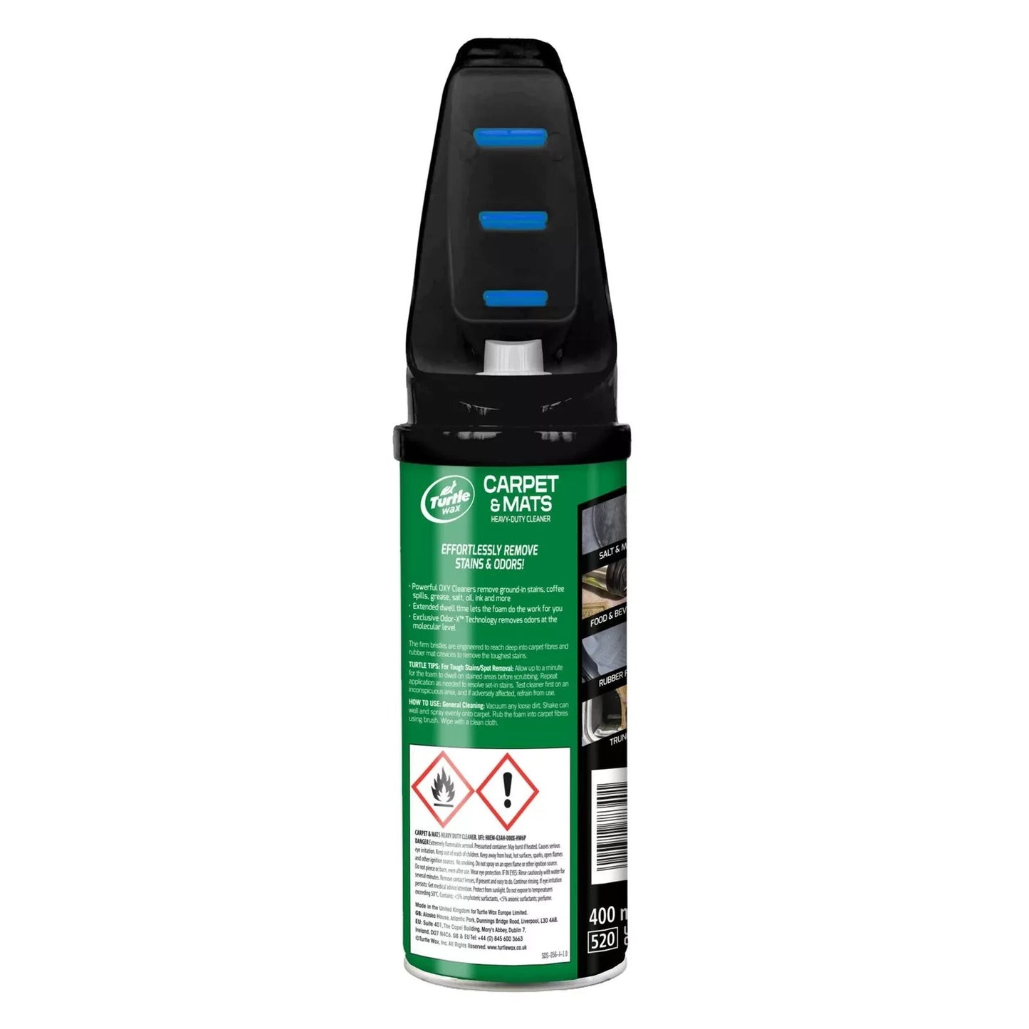 Turtle Wax Power Out Car Interior Carpet Cleaner Stain Odour Remover 400ml