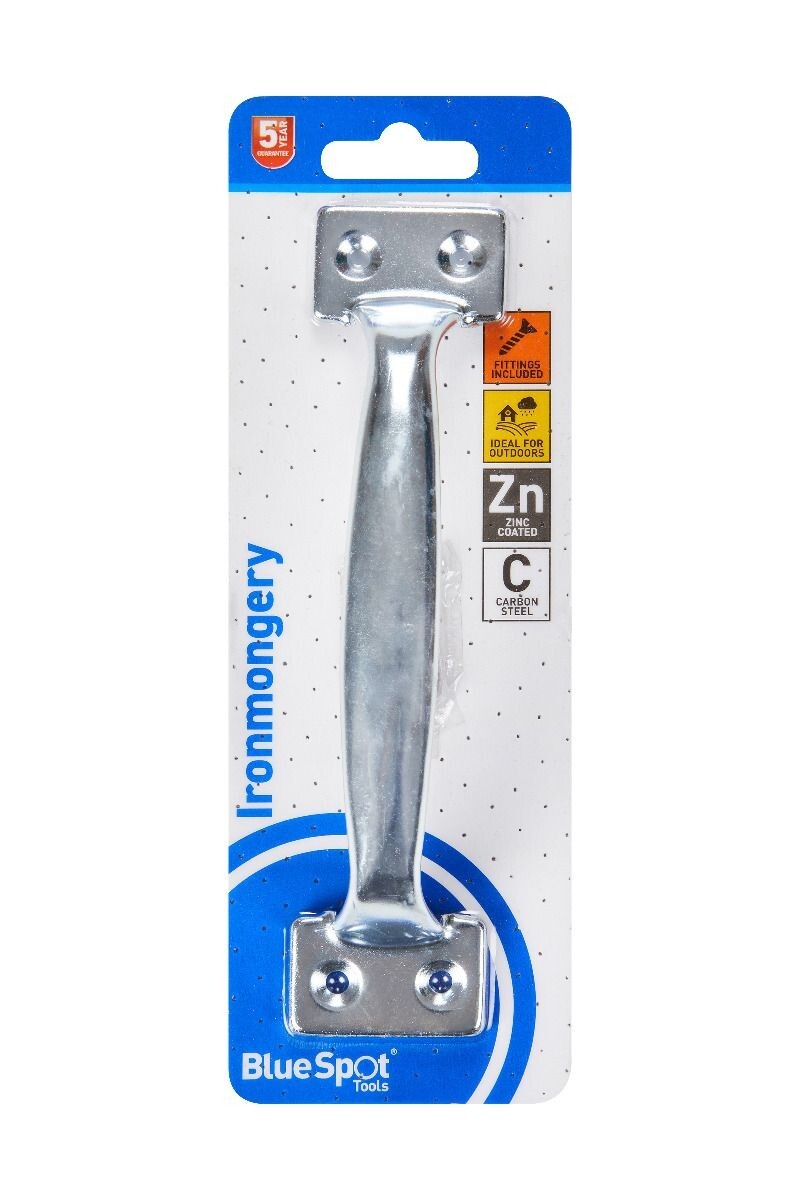 Blue Spot Tools Ironmongery 200mm Zinc Plated Pull Handle bsp78082