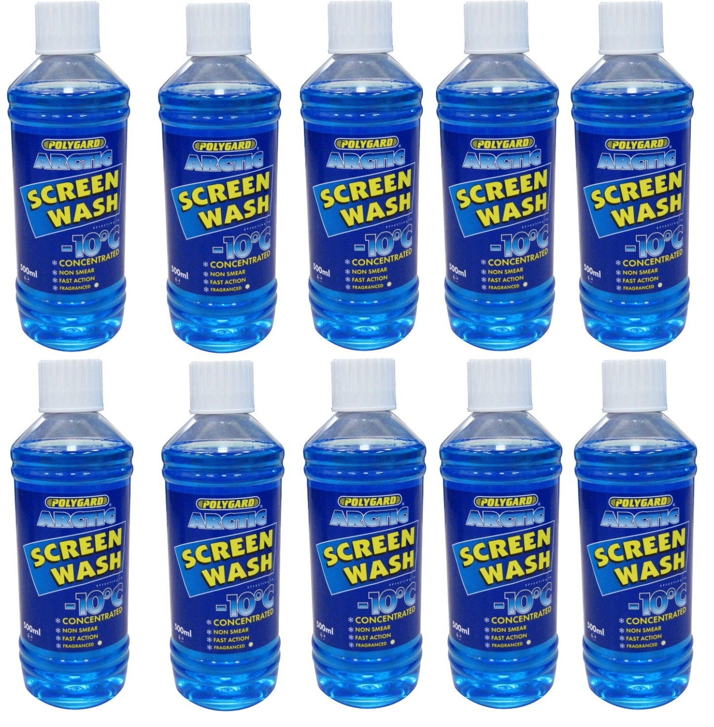 10x 500ml Polygard Arctic scented Screenwash Concentrate -10C - 500ml