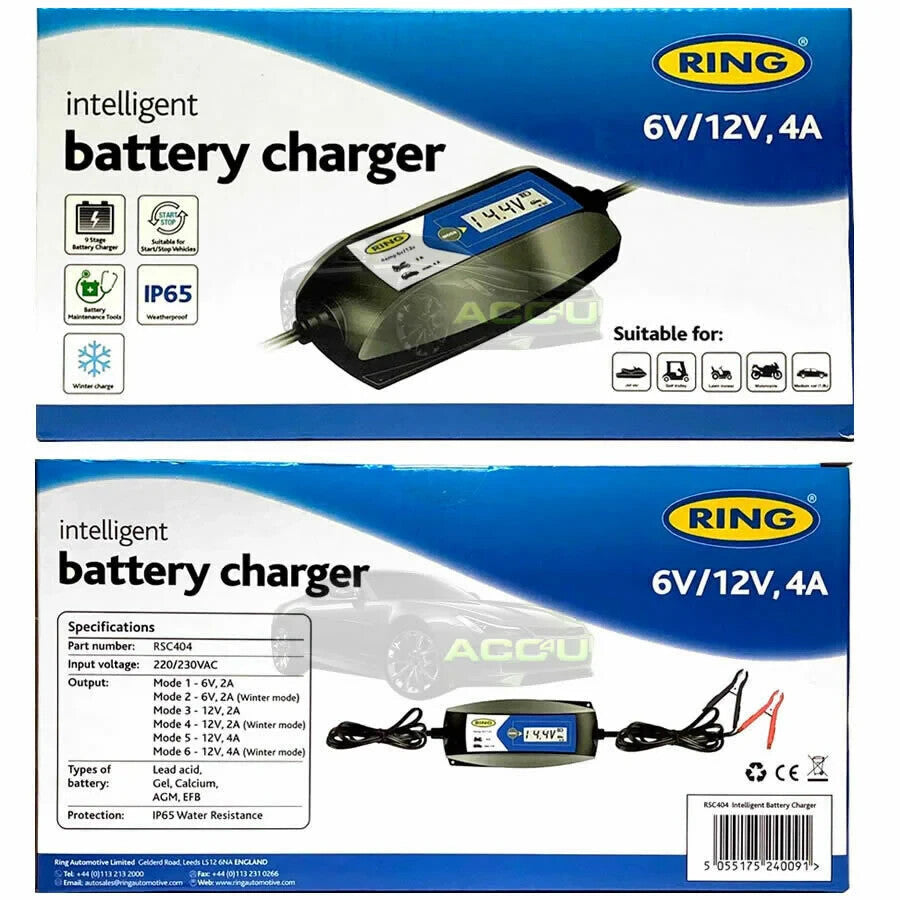 Ring 6V/12V intelligent Car Battery Charger - rsc404