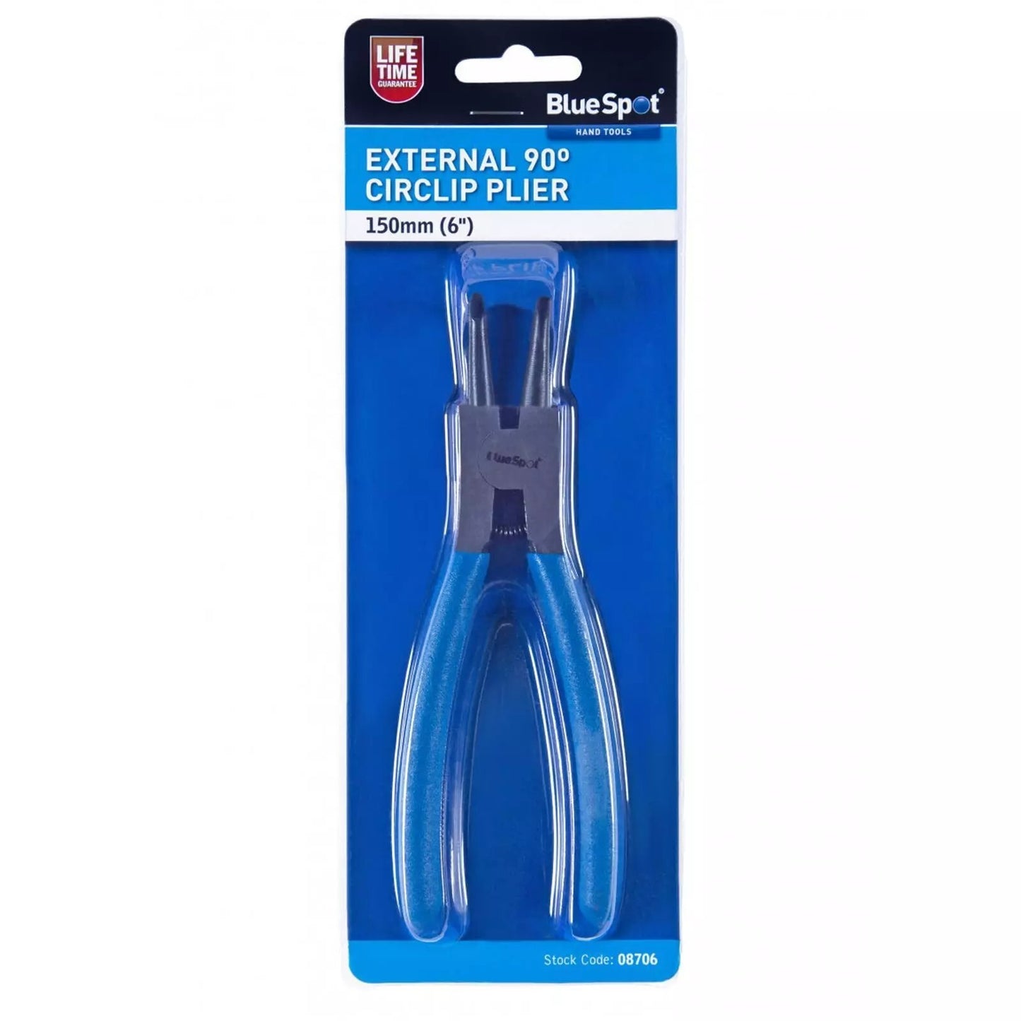 BlueSpot 150mm (6") External Circlip Plier Chemically Blackened Tips 08706