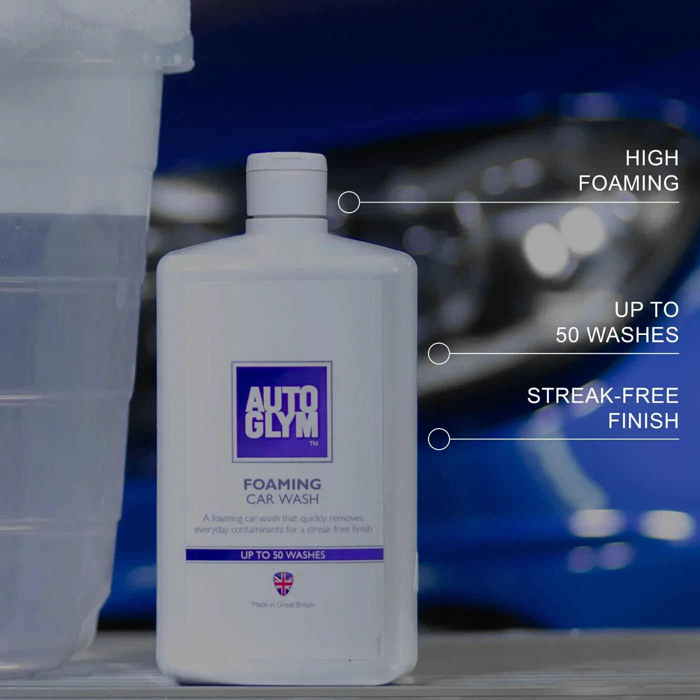 Autoglym Foaming Car Wash 1 Litre High Foaming Shampoo Car Cleaning Shampoo For