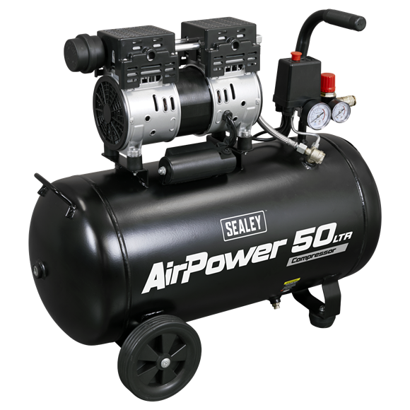 Sealey Compressor 50ltr Direct Drive 2hp with 4pc Air Accessory Kit - SAC5020APK