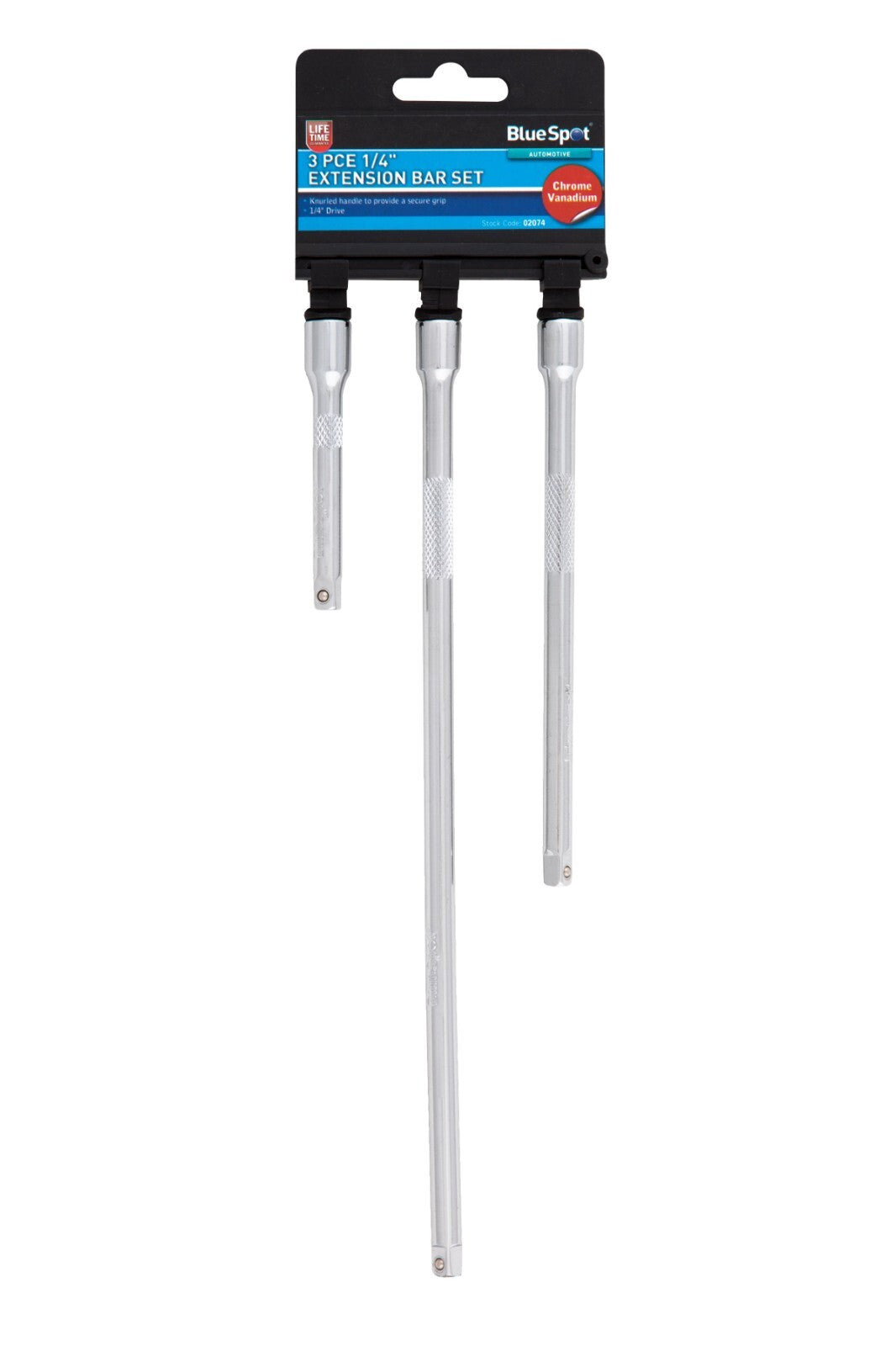 EXTENSION BAR Set 3" 6" 10" long. 1/4" square Drive Socket Extension Bars 02074