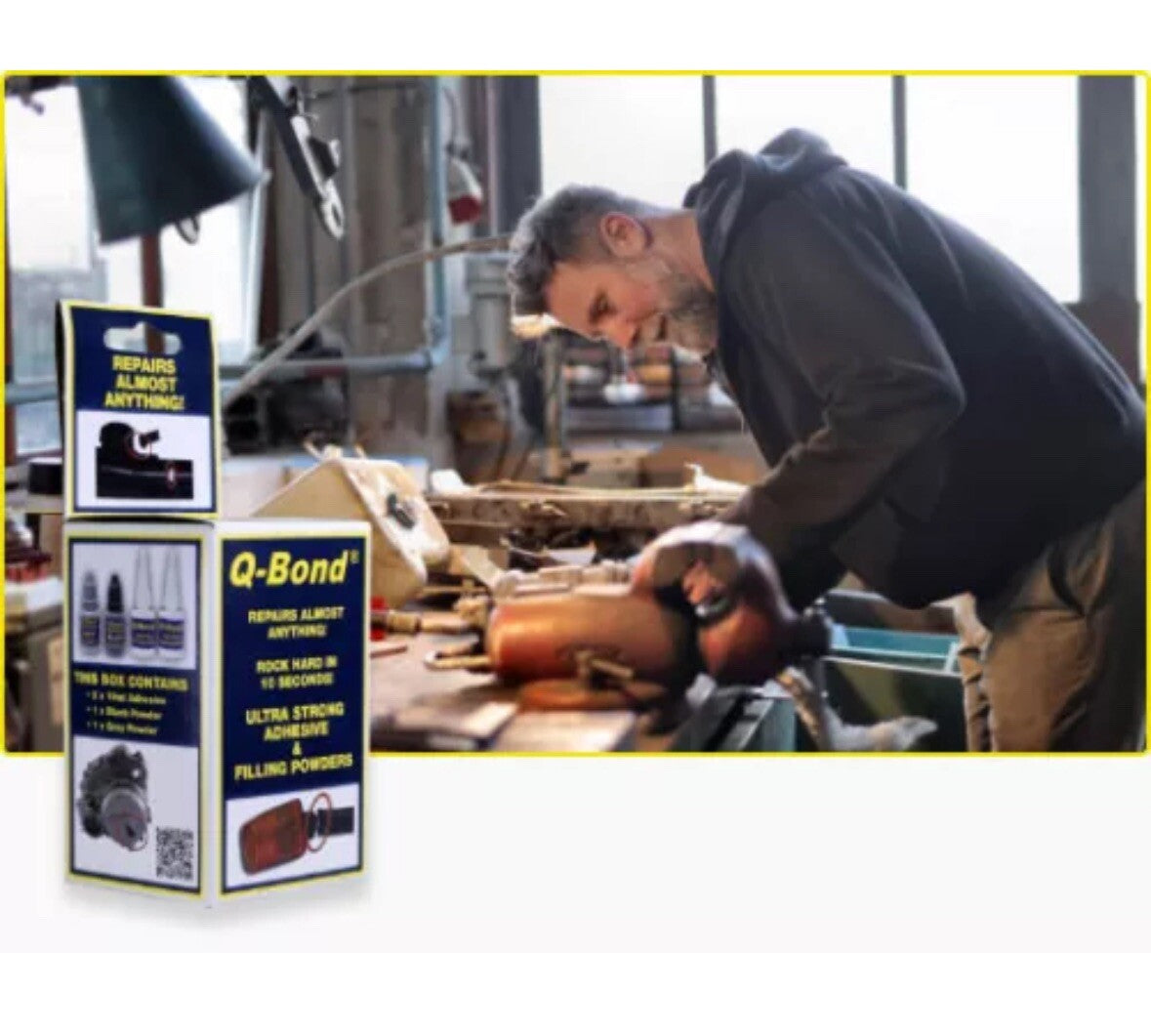 Q-Bond Ultra Strong Adhesive & Filling Powders -Rock Hard in 10 Seconds Dry Weld