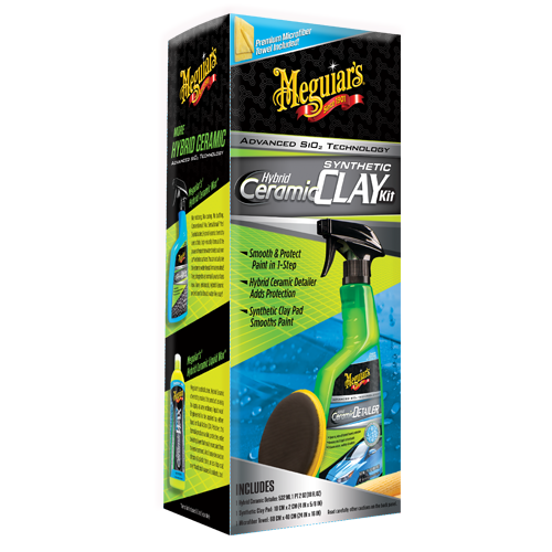 MEGUIARS HYBRID CERAMIC SYNTHETIC CLAY KIT - SMOOTH & PROTECT PAINT IN 1 STEP